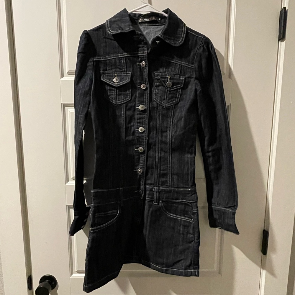Y2K Black Denim Button-Up Dress